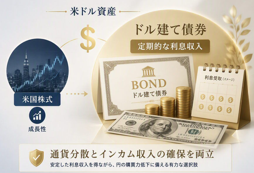 50代・60代の米ドル建て債券投資戦略 通貨分散と利金収入を考える