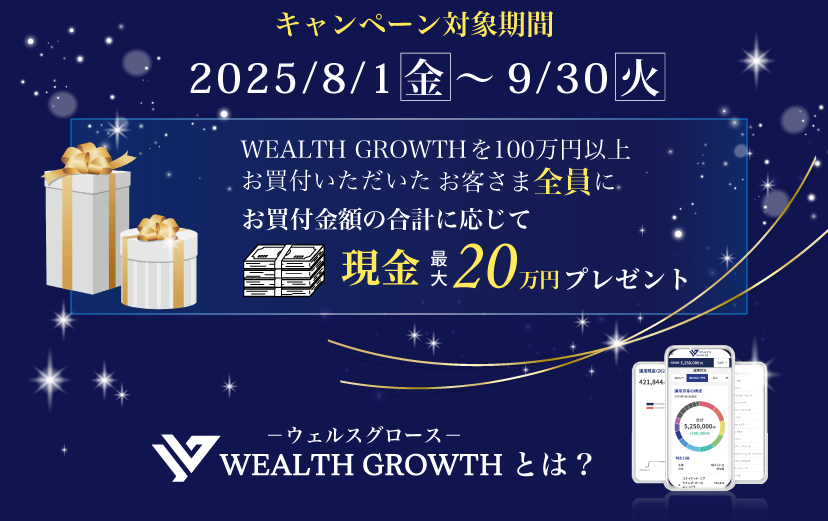 WEALTH GROWTH {R[XT[rXJnLOLy[ Ly[ΏۊԁF2025N81()`930()