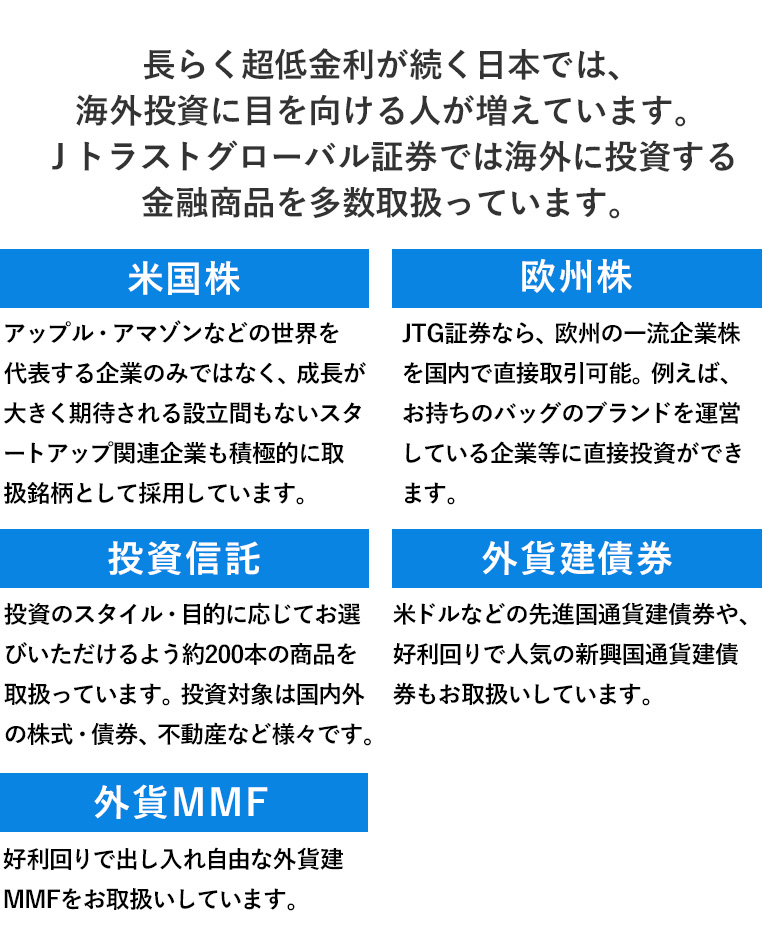 海外に投資できる金融商品